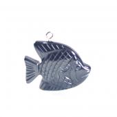 Hematite Golden Fish 25x30mm Pendant